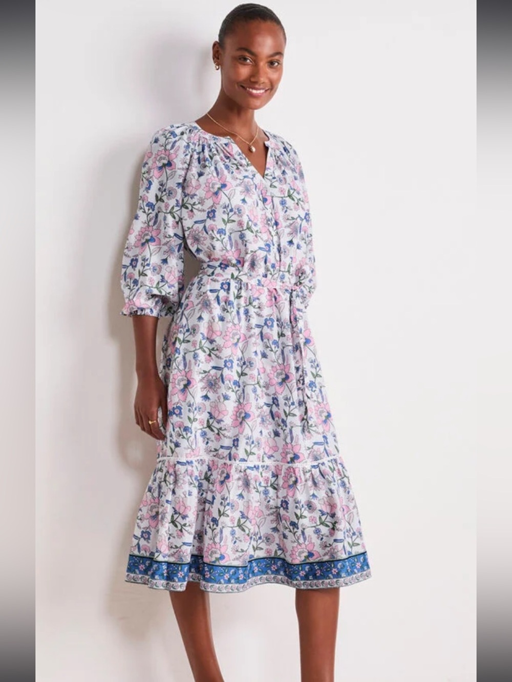 Vineyard Vines Pink and Blue Floral Maxi Dress XXS worn one time